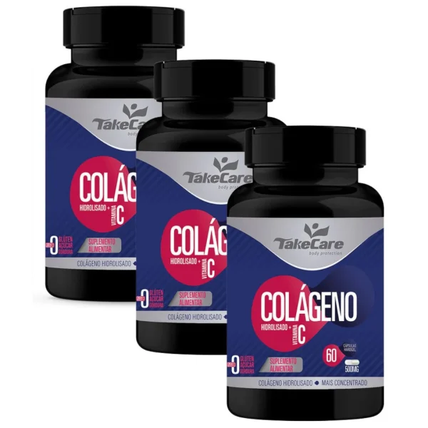 COLAGENO HIDROLISADO + VITAMINA C 500mg 60cp - TAKECARE